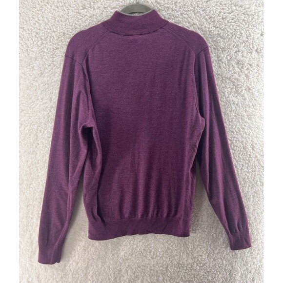 Peter Millar Men's Medium Purple Merlot Excursionist Flex Quarter Zip Sweater - Picture 9 of 9